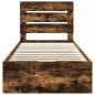 Preview: Bettrahmen Geräucherte Eiche 90 x 190 cm Ingenieurs Holz