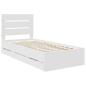 Preview: Bettrahmen mit Schubladen Weiß 90 x 200 cm Ingenieurs Holz