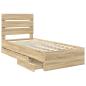 Preview: Bettrahmen Sonoma-Eiche 75 x 190 cm Ingenieurs Holz