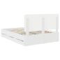 Preview: Bettrahmen mit Schubladen Weiß 140 x 190 cm Ingenieurs Holz