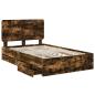Preview: Bettrahmen Geräucherte Eiche 135 x 190 cm Ingenieurs Holz