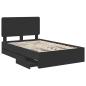 Preview: Bettrahmen mit Schubladen Schwarz 120 x 190 cm Ingenieurs Holz
