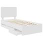 Preview: Bettrahmen mit Schubladen Weiß 100 x 200 cm Ingenieurs Holz