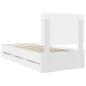 Preview: Bettrahmen mit Schubladen Weiß 100 x 200 cm Ingenieurs Holz