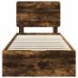 Preview: Bettrahmen Geräucherte Eiche 90 x 190 cm Ingenieurs Holz