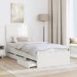 Preview: Bettrahmen mit Schubladen Weiß 75 x 190 cm Ingenieurs Holz