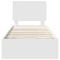 Preview: Bettrahmen mit Schubladen Weiß 75 x 190 cm Ingenieurs Holz