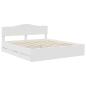 Preview: Bettrahmen mit Schubladen Weiß 180 x 200 cm Ingenieurs Holz