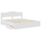 Preview: Bettrahmen mit Schubladen Weiß 180 x 200 cm Ingenieurs Holz