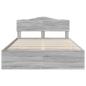 Preview: Bettrahmen Graues Sonoma 160 x 200 cm Ingenieurs Holz