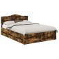 Preview: Bettrahmen Geräucherte Eiche 150 x 200 cm Ingenieurs Holz