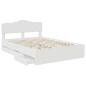 Preview: Bettrahmen mit Schubladen Weiß 140 x 190 cm Ingenieurs Holz