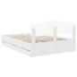 Preview: Bettrahmen mit Schubladen Weiß 140 x 200 cm Ingenieurs Holz