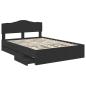 Preview: Bettrahmen mit Schubladen Schwarz 140 x 200 cm Ingenieurs Holz