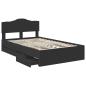 Preview: Bettrahmen mit Schubladen Schwarz 120 x 190 cm Ingenieurs Holz