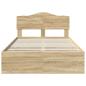 Preview: Bettrahmen Sonoma-Eiche 120 x 190 cm Ingenieurs Holz