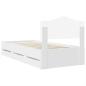 Preview: Bettrahmen mit Schubladen Weiß 100 x 200 cm Ingenieurs Holz
