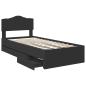 Preview: Bettrahmen mit Schubladen Schwarz 100 x 200 cm Ingenieurs Holz