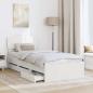 Preview: Bettrahmen mit Schubladen Weiß 90 x 200 cm Ingenieurs Holz