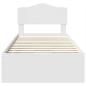 Preview: Bettrahmen mit Schubladen Weiß 90 x 200 cm Ingenieurs Holz
