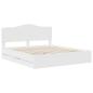 Preview: Bettrahmen mit Schubladen Weiß 200 x 200 cm Ingenieurs Holz