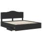 Preview: Bettrahmen mit Schubladen Schwarz 200 x 200 cm Ingenieurs Holz