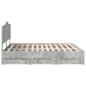 Preview: Bettrahmen mit Kopfteil Beton Grau 200 x 200 cm Ingenieurs Holz
