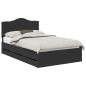 Preview: Bettrahmen mit Schubladen Schwarz 135 x 190 cm Ingenieurs Holz