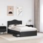 Preview: Bettrahmen mit Schubladen Schwarz 135 x 190 cm Ingenieurs Holz