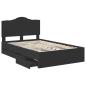 Preview: Bettrahmen mit Schubladen Schwarz 135 x 190 cm Ingenieurs Holz
