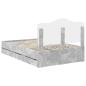 Preview: Bettrahmen mit Kopfteil Beton Grau 135 x 190 cm Ingenieurs Holz