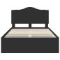 Preview: Bettrahmen mit Schubladen Schwarz 120 x 200 cm Ingenieurs Holz