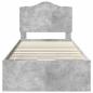 Preview: Bettrahmen mit Kopfteil Beton Grau 90 x 190 cm Ingenieurs Holz