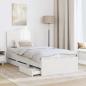 Preview: Bettrahmen mit Schubladen Weiß 75 x 190 cm Ingenieurs Holz