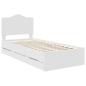 Preview: Bettrahmen mit Schubladen Weiß 75 x 190 cm Ingenieurs Holz