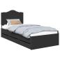 Preview: Bettrahmen mit Schubladen Schwarz 75 x 190 cm Ingenieurs Holz