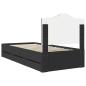 Preview: Bettrahmen mit Schubladen Schwarz 75 x 190 cm Ingenieurs Holz