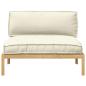 Preview: Sofa Set mit Kissen Creme 120 x 80 x 69 cm Massivholz Akazie