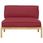 Preview: Sofa Set mit Kissen Weinrot 120 x 80 x 69 cm Massivholz Akazie