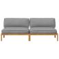 Preview: Sofa Set mit Kissen Uni Grau 240 x 80 x 69 cm Massivholz Akazie