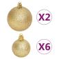 Preview: ARDEBO.de - 108-tlg. Weihnachtskugel-Set Golden und Rot