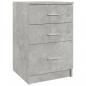 Preview: Nachttisch Betongrau 40x40x63 cm Holzwerkstoff