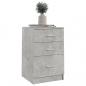 Preview: Nachttisch Betongrau 40x40x63 cm Holzwerkstoff