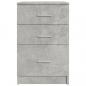 Preview: Nachttisch Betongrau 40x40x63 cm Holzwerkstoff