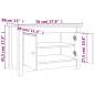 Preview: Schuhschrank Schwarz 70x38x45,5 cm Massivholz Kiefer