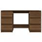 Preview: Schreibtisch Braun Eichen-Optik 140x50x77 cm Holzwerkstoff