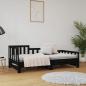 Preview: Tagesbett Ausziehbar Schwarz 2x(80x200) cm Massivholz Kiefer