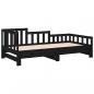 Preview: Tagesbett Ausziehbar Schwarz 2x(80x200) cm Massivholz Kiefer