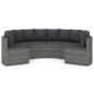 Preview: 6-tlg. Garten-Sofagarnitur mit Auflagen Poly Rattan Grau