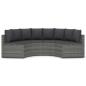 Preview: 4-tlg. Garten-Sofagarnitur mit Auflagen Poly Rattan Grau